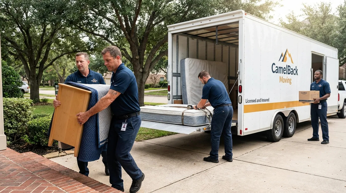 Crew loading residential truck for cross-state move from Midway, UT